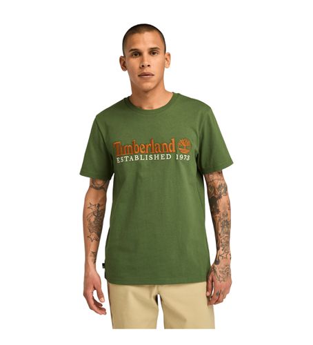 Til mænd. TB0A6SE1EIN1 Established 1973 broderet T-shirt (S), Casual, Korte ærmer, Økologisk bomuld, Bæredygtig - Timberland - Modalova