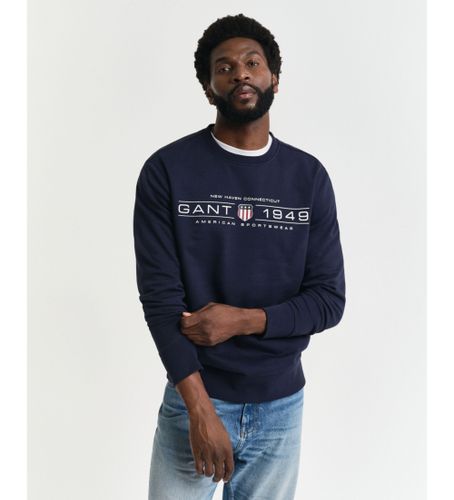 Til mænd. 2044016 Grafisk sweatshirt med rund hals i navy (S), Blå, Casual, Bomuld - Gant - Modalova