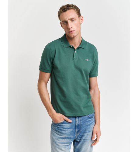 Til mænd. 2210 Pique polo shirt Regular Fit Shield green (S), Casual, Grøn, Bomuld, Korte ærmer - Gant - Modalova