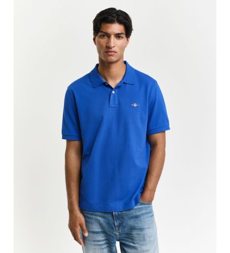 Til mænd. 2210 Pique polo shirt Regular Fit Shield blue (S), Blå, Casual, Bomuld, Korte ærmer - Gant - Modalova