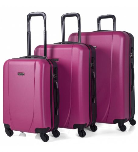 Til kvinder. 71100-05 4 Wheeled Trolley Hard Travel Suitcase Set 71100 Lila -55x65x75cm- -55x65x75cm-. (OSFA), Casual, Lilla, ABS/Polyk - ITACA - Modalova