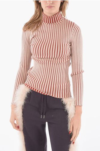 Bi-colour Ribbed Stretchy Jersey Sweater with Turtleneck size M - DROMe - Modalova