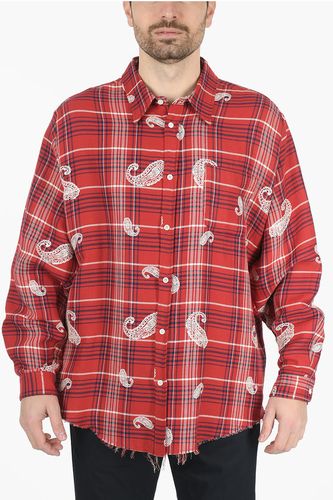 Checkered Linen-blend Shirt with Paisley Motif size Xxl - 424 - Modalova