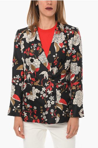 COUTURE Silk Unlined Double-breasted Blazer with Floral Prin size 42 - Alberto Biani - Modalova