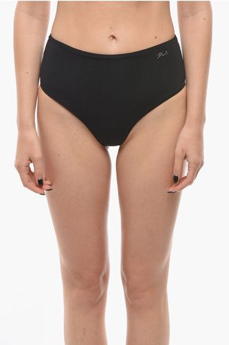 High Waist Bikini Bottom with Silver Logo size Xs - Karl Lagerfeld - Modalova