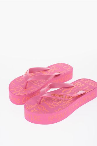 JEANS COUTURE All-OverLogo Flip Flop with Platform 3,5cm size 37 - Versace - Modalova