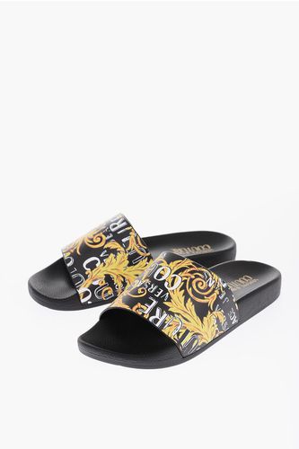 JEANS COUTURE Baroque and Logo Printed Sliders size 42 - Versace - Modalova