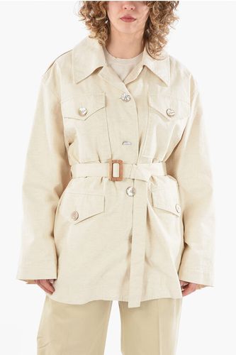 Linen-blend Military Over Shirt with Belt size 44 - Acne Studios - Modalova