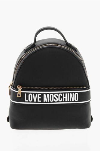 Love Logo Printed Faux Leather Backpack