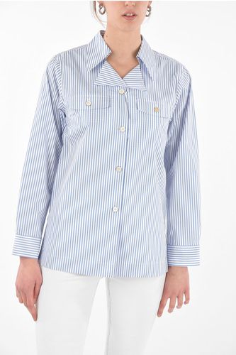 Pinstriped Cotton Saharan Shirt size 46 - Alberto Biani - Modalova