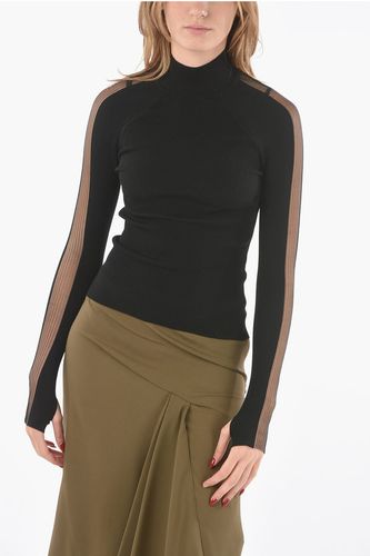 Ribbed Jersey Turtle-neck Sweater with See-through Detailing size Xxs - DROMe - Modalova