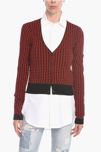Wool Blend Cardigan with Gingham Check Pattern Größe 42 - N.21 - Modalova