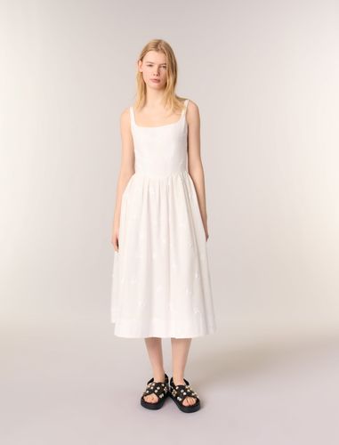 Robe Midi En Coton Brodée - Maje - Modalova