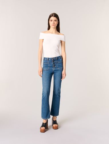 Top Col Bardot En Maille Côtelée - Maje - Modalova