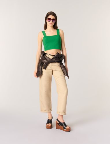 Crop Top En Maille - Vert - Maje - Maje - Modalova