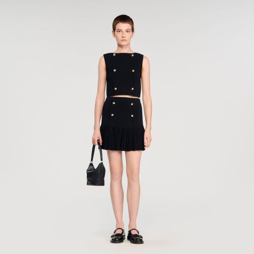 Top court en maille - Sandro Paris - Modalova