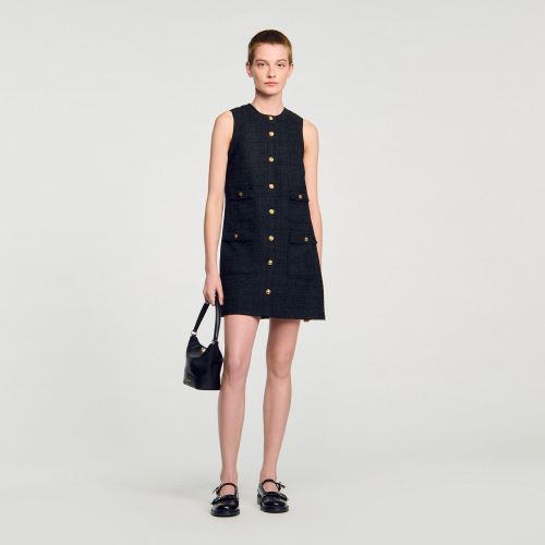 Robe courte en tweed - Sandro Paris - Modalova