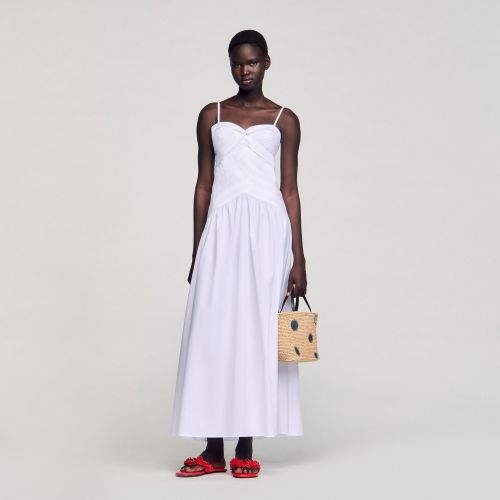 Robe longue à bustier drapé - Sandro Paris - Modalova