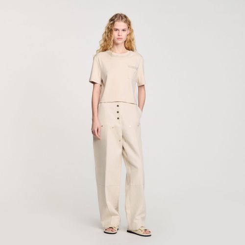 T-shirt à détails strassés - Sandro Paris - Modalova