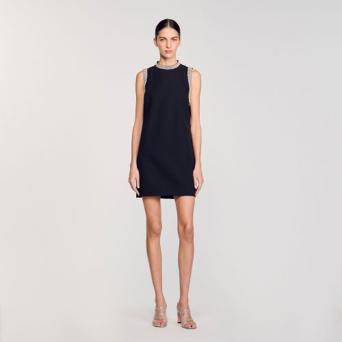 Robe courte strassée - Sandro Paris - Modalova