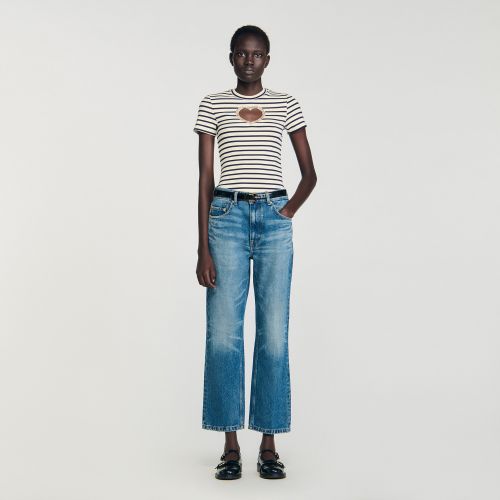 T-shirt caur strassé - Sandro Paris - Modalova