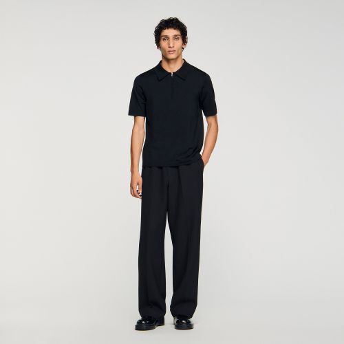 Polo en maille à col zippé - Sandro Paris - Modalova