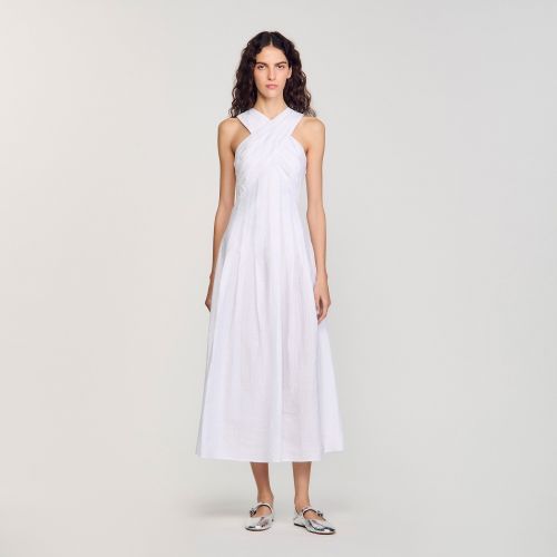 Robe longue croisée - Sandro Paris - Modalova