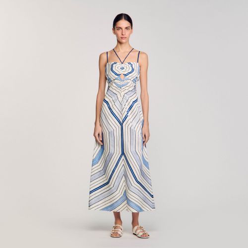 Robe longue à imprimé spirales - Sandro Paris - Modalova