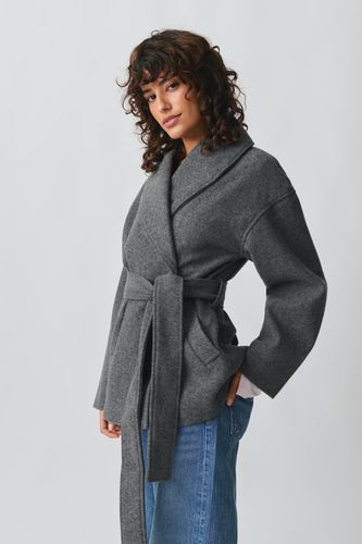 Shawl collar short coat - Gina Tricot - Modalova