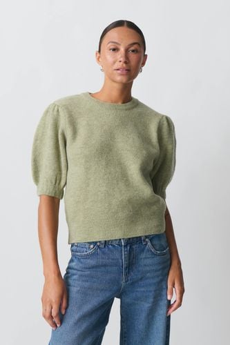 Knitted puff sleeve top - Gina Tricot - Modalova