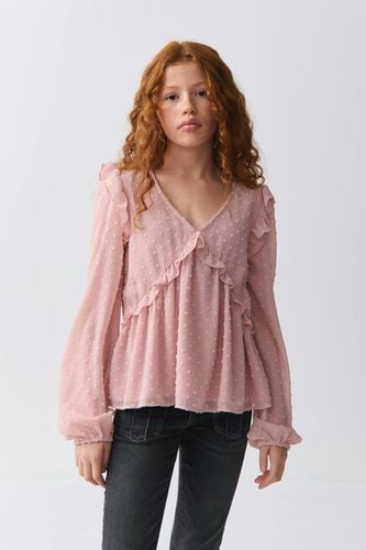 Y frill v blouse - Gina Tricot - Modalova