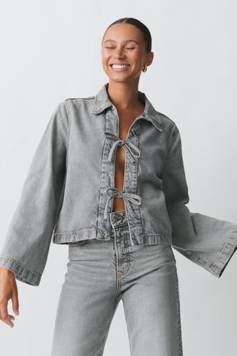 Front tie denim shirt - Gina Tricot - Modalova