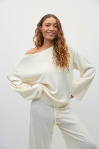 Knitted boatneck top - Gina Tricot - Modalova