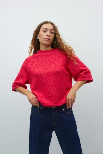 - Oversized knitted tee - Kurzarm-Strickpullover - Rot - S - Dame - Gina Tricot - Modalova