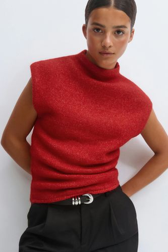 - Funnel neck knitted top - Kurzarm-Strickpullover - Rot - XS - Dame - Gina Tricot - Modalova
