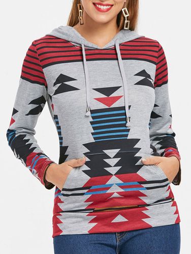 Women Casual Geometric Pattern Long Sleeves Women's Hoodie Clothing S - DressLily.com - Modalova