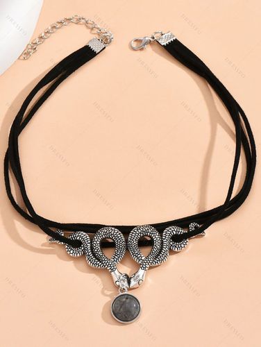 Fashion Women Layered Gothic Choker Double Snakes Pendant Necklace Jewelry Online - DressLily.com - Modalova
