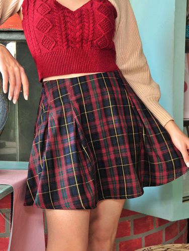 Women ZAFUL High Waist Plaid Pleated Mini Skirt M - ZAFUL Product Catalog (GBP) - Modalova