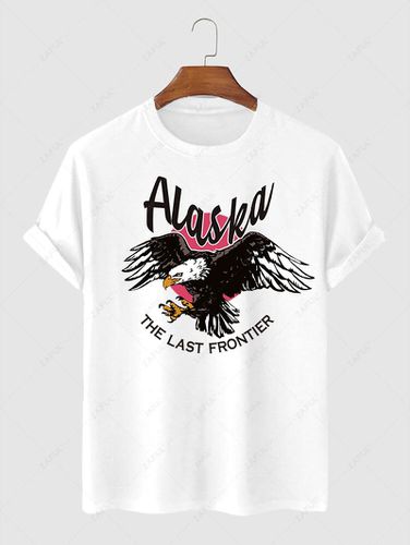 Camiseta de Cuello Redondo con Estampado de Águila - ZAFUL - Modalova