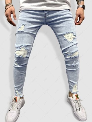Mens Casual Ripped Frayed Tapered Jeans Xl - ZAFUL Product Catalog (GBP) - Modalova