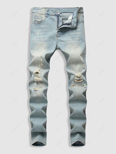 Mens Faded Ripped Casual Pockets Jeans 32 - ZAFUL Product Catalog (GBP) - Modalova