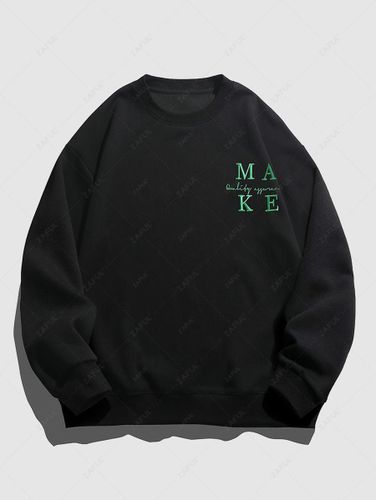 Sudadera Casual con Estampada de Letras y Cuello Redondo - ZAFUL - Modalova