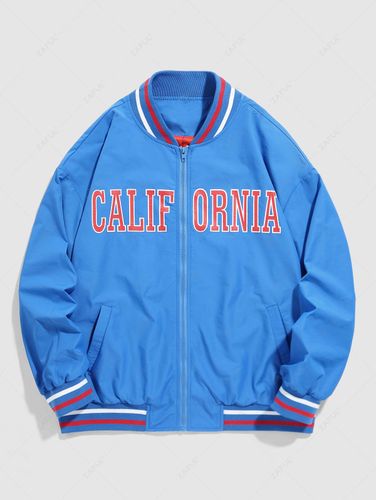 Mens Letter CALIFORNIA Pattern Zipper Fly Baseball Varsity Jacket Xl - ZAFUL - Modalova