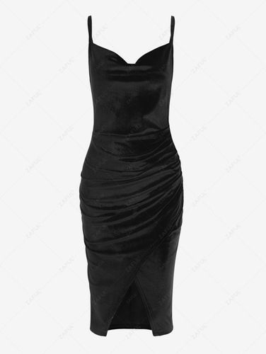 Vestido Tulipán de Terciopelo Fruncido - ZAFUL - Modalova