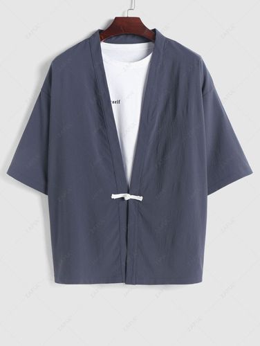 Camisa de Correr con Mangas Cortas y Botones de Rana - ZAFUL - Modalova