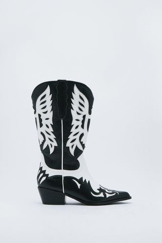 Womens Faux Leather Two Tone Cowboy Boots - - 3 - Nasty Gal - Modalova