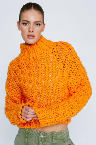 Womens Premium Cable Weave Stitch High Neck jumper - - S - Nasty Gal - Modalova