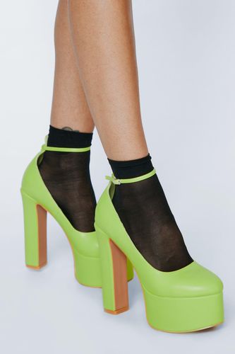 Womens Faux Leather Platform Chunky Heels - - 3 - Nasty Gal - Modalova