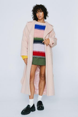 Womens Petite Fuzzy Wool Blend dressing gown Coat - - 6 - Nasty Gal - Modalova