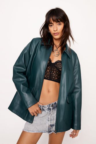 Womens Pocket Detail Faux Leather Jacket - - 10 - Nasty Gal - Modalova